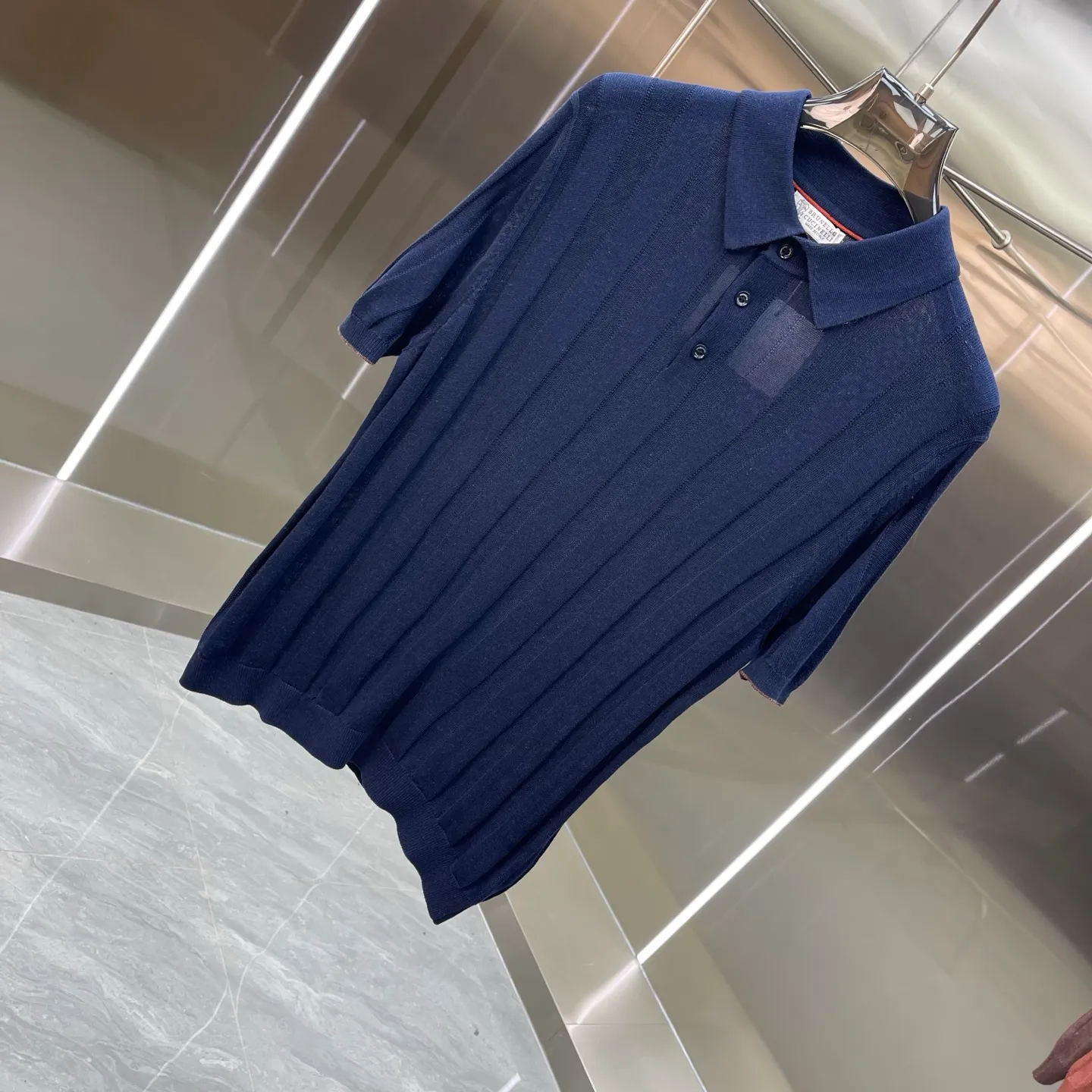 Brunello Cucinell Bc Lapel Polo Short Sleeve High Version Old Money Style Short Sleeve T-Shirt Pullover POLO Knitted Sweater Customized linen and cotton blended wool, woven with imported loom (7 needles), customized wool, wool enzyme wash Color: Blue Coffee Brown Apricot Red Sizes: S-XL